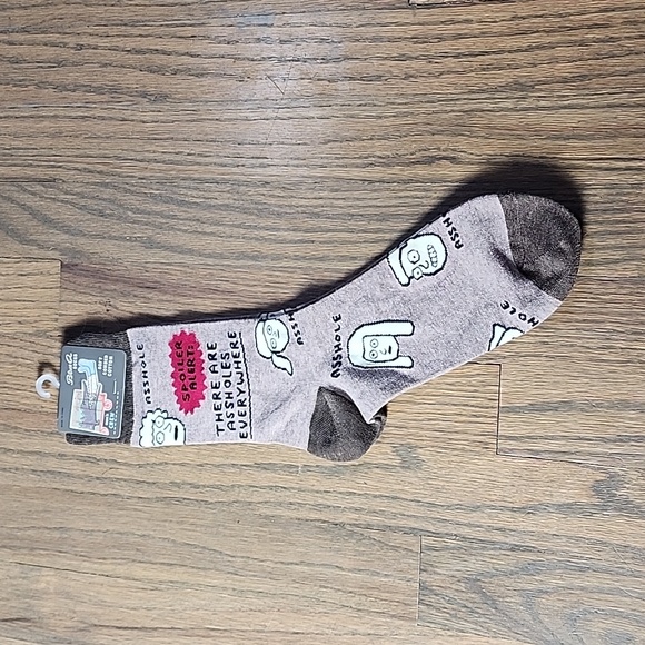 Blue Q Other - Blue Q Spoiler Alert Graphic Socks - Brown and Pink